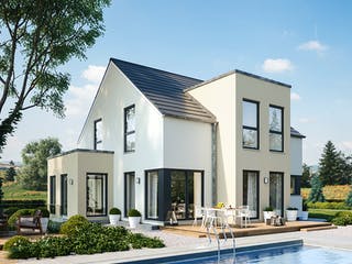Fertighaus Sensation-E-133 E3 von SCHWABENHAUS Schlüsselfertig ab 394723€, Satteldach-Klassiker Außenansicht 1