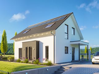 Fertighaus SmartSpace Einfamilienhäuser von SCHWABENHAUS Schlüsselfertig ab 295290€, Satteldach-Klassiker Außenansicht 1