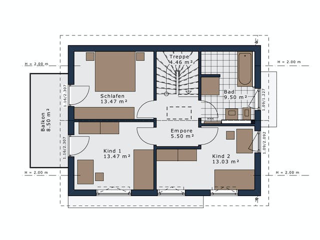 Fertighaus SmartSpace-E-120 E3 von SCHWABENHAUS Schlüsselfertig ab 338415€, Satteldach-Klassiker Grundriss 2