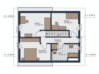 Fertighaus SmartSpace-E-140 E3 von SCHWABENHAUS Schlüsselfertig ab 376238€, Satteldach-Klassiker Grundriss 2