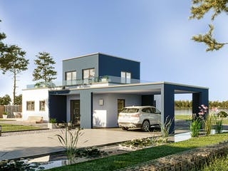 Fertighaus Solitaire-B-090 E5 von SCHWABENHAUS Schlüsselfertig ab 392357€, Bungalow Außenansicht 1