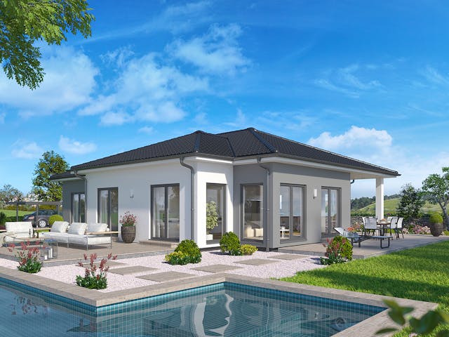 Fertighaus Solitaire-B-110 E3 von SCHWABENHAUS Schlüsselfertig ab 389173€, Bungalow Außenansicht 1
