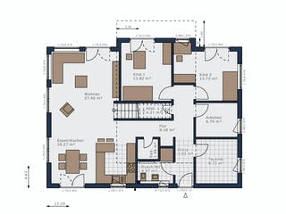 Fertighaus Solitaire-B-110 E6 von SCHWABENHAUS Schlüsselfertig ab 434547€, Bungalow Grundriss 1