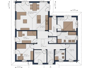 Fertighaus Solitaire-B-130 E1 von SCHWABENHAUS Schlüsselfertig ab 453270€, Bungalow Grundriss 1