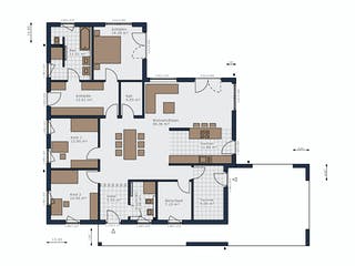 Fertighaus Solitaire-B-150 E4 von SCHWABENHAUS Schlüsselfertig ab 542455€, Bungalow Grundriss 1