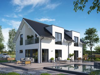 Fertighaus Solitaire-E-155 E1 von SCHWABENHAUS Schlüsselfertig ab 423227€, Satteldach-Klassiker Außenansicht 1