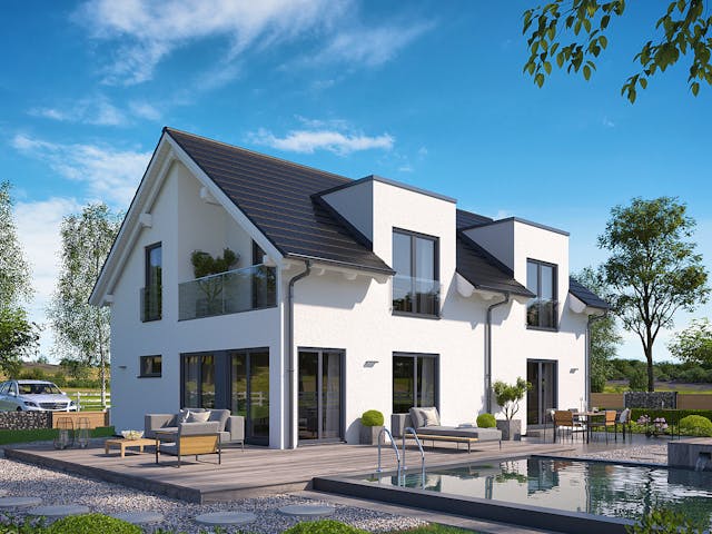 Fertighaus Solitaire-E-155 E1 von SCHWABENHAUS Schlüsselfertig ab 423227€, Satteldach-Klassiker Außenansicht 1 Fertighaus Solitaire-E-155 E1 von SCHWABENHAUS Schlüsselfertig ab 423227€, Satteldach-Klassiker Außenansicht 1