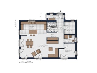 Fertighaus Solitaire-E-155 E1 von SCHWABENHAUS Schlüsselfertig ab 423227€, Satteldach-Klassiker Grundriss 1