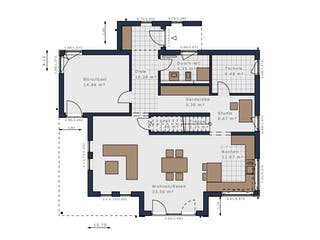 Fertighaus Solitaire-E-165 E3 von SCHWABENHAUS Schlüsselfertig ab 436561€, Satteldach-Klassiker Grundriss 1
