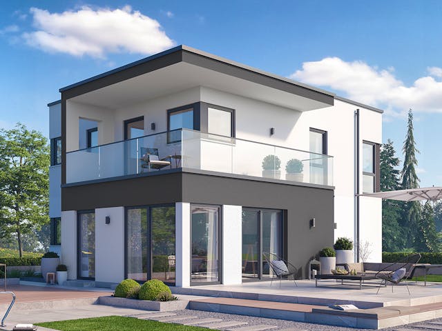 Fertighaus Solitaire Einfamilienhäuser von SCHWABENHAUS Schlüsselfertig ab 338066€,  Außenansicht 5