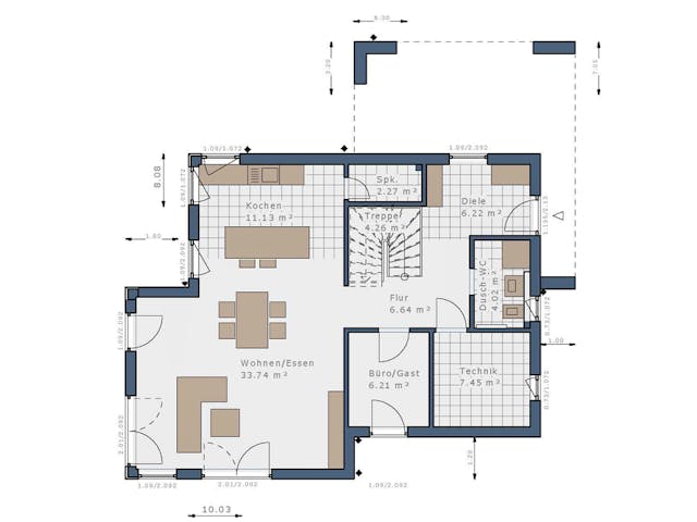 Fertighaus Solitaire Einfamilienhäuser von SCHWABENHAUS Schlüsselfertig ab 338066€,  Außenansicht 8