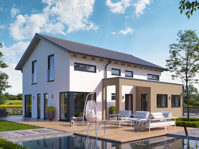 Fertighaus Solitaire Einfamilienhäuser von SCHWABENHAUS Schlüsselfertig ab 338066€,  Außenansicht 15