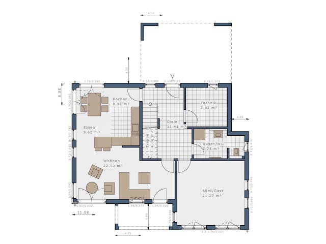 Fertighaus Solitaire Einfamilienhäuser von SCHWABENHAUS Schlüsselfertig ab 338066€,  Außenansicht 18
