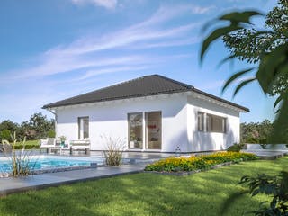 Fertighaus E 10-087.5 - Klassischer Bungalow von SchwörerHaus Schlüsselfertig ab 332313€, Bungalow Außenansicht 1