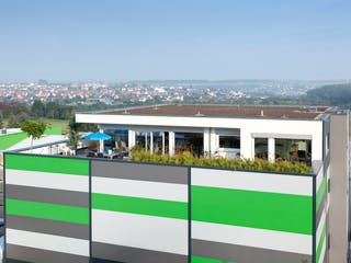 Fertighaus E 10-230.1 - Bungalow mit Dachterrasse von SchwörerHaus Schlüsselfertig ab 783913€, Cubushaus Außenansicht 1