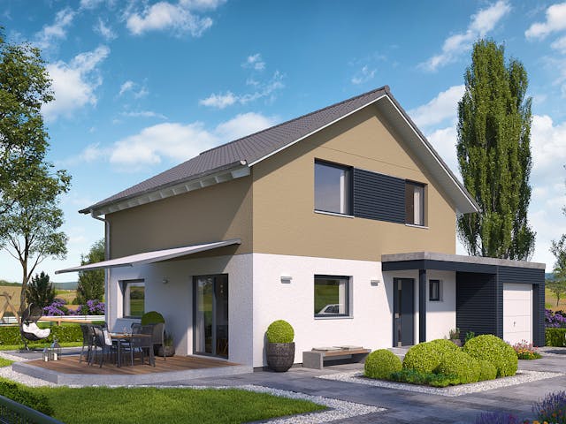 Fertighaus E 15-115.2 - Raumwunder von SchwörerHaus - Österreich Schlüsselfertig ab 281160€, Außenansicht 1