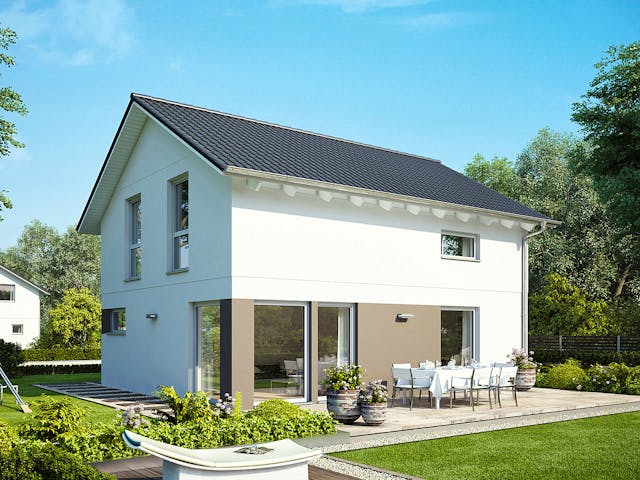 Fertighaus E 15-121.9 - Haus mit Satteldach von SchwörerHaus Schlüsselfertig ab 302494€, Satteldach-Klassiker Außenansicht 1 Fertighaus E 15-121.9 - Haus mit Satteldach von SchwörerHaus Schlüsselfertig ab 302494€, Satteldach-Klassiker Außenansicht 1