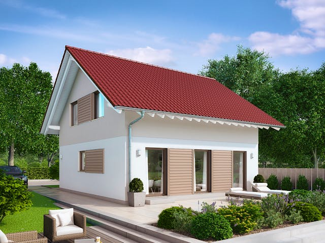 Fertighaus E 15-124.3 - Großzügiges Wohnen von SchwörerHaus - Österreich Schlüsselfertig ab 308000€, Außenansicht 1