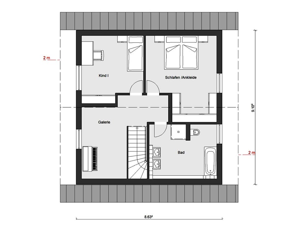 Fertighaus E 15-124.3 - Großzügiges Wohnen von SchwörerHaus Schlüsselfertig ab 307800€, Satteldach-Klassiker Grundriss 2