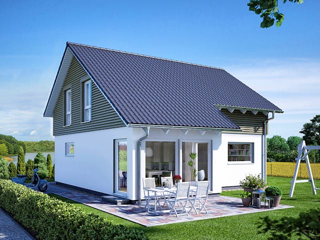 Fertighaus E 15-127.12 - Erker am Haus von SchwörerHaus - Österreich Schlüsselfertig ab 329010€, Außenansicht 1