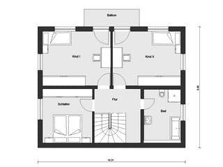 Fertighaus E 15-127.12 - Erker am Haus von SchwörerHaus Schlüsselfertig ab 327711€, Satteldach-Klassiker Grundriss 2