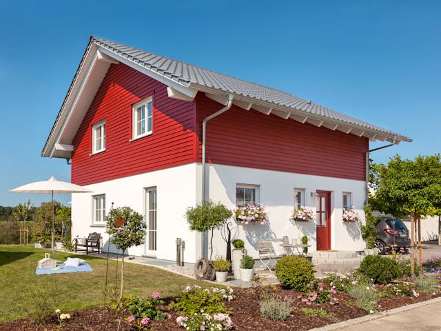 Fertighaus E 15-128.8 - Modernes Landhaus von SchwörerHaus - Österreich Schlüsselfertig ab 316470€, Außenansicht 1