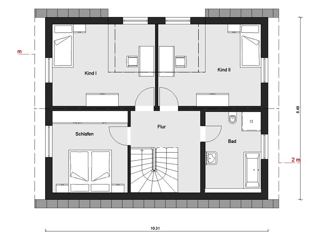 Fertighaus E 15-143.32 - Haus mit Flachdachgaube von SchwörerHaus - Österreich Schlüsselfertig ab 342540€, Grundriss 2