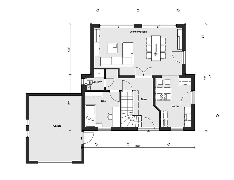 Fertighaus E 15-146.3 - Young Family Home 1 von SchwörerHaus Schlüsselfertig ab 494600€, Pultdachhaus Grundriss 1