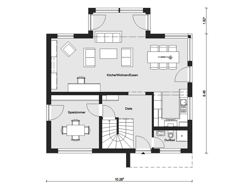 Fertighaus E 15-149.10 - Individuell geplantes Aktionshaus von SchwörerHaus Schlüsselfertig ab 532700€, Grundriss 1