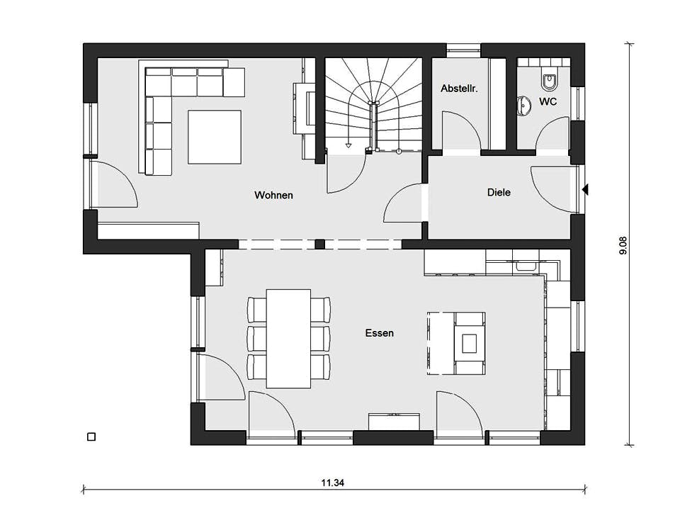 Fertighaus E 15-153.2 - Fertighaus mit Doppelgarage von SchwörerHaus - Österreich Schlüsselfertig ab 443410€, Grundriss 1
