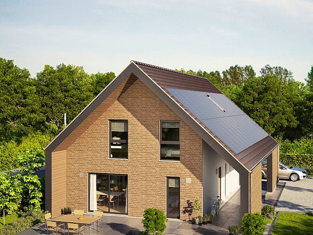 Fertighaus E 15-170.1 - Musterhaus Helmstorf von SchwörerHaus Schlüsselfertig ab 654455€, Satteldach-Klassiker Außenansicht 1