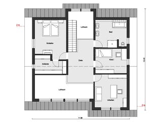 Fertighaus E 15-197.2 - Fertighaus mit Klinkerfassade von SchwörerHaus Schlüsselfertig ab 568042€, Grundriss 2