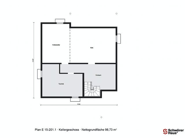 Fertighaus E 15-201.1 - Plusenergiehaus von SchwörerHaus - Österreich Schlüsselfertig ab 585310€, Grundriss 3