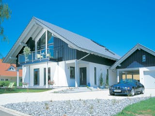 Fertighaus E 15-205.1 - Haus mit Wintergarten von SchwörerHaus Schlüsselfertig ab 576747€, Außenansicht 2