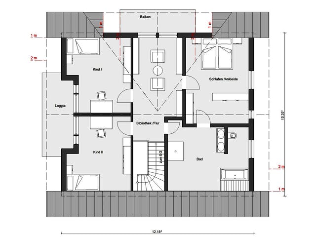 Fertighaus E 15-205.1 - Haus mit Wintergarten von SchwörerHaus Schlüsselfertig ab 566550€, Satteldach-Klassiker Grundriss 2