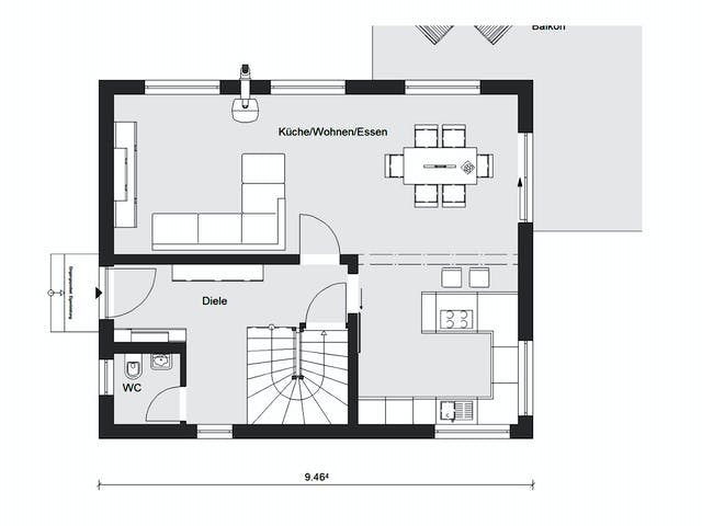 Fertighaus E 15-121.7 - Kundenhaus mit Eigenleistungen von SchwörerHaus Schlüsselfertig ab 349950€, Grundriss 1