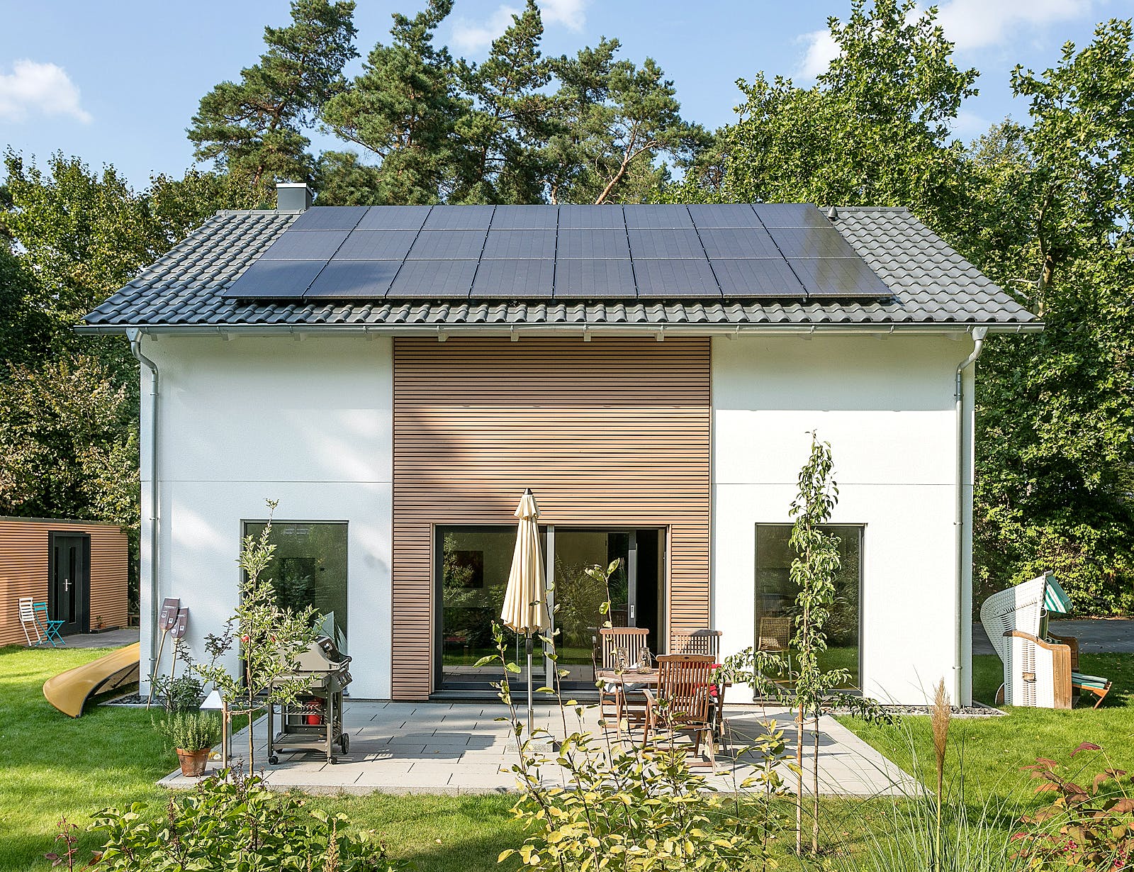 Fertighaus E 15-143.26 - Holz Fertighaus von SchwörerHaus - Österreich Schlüsselfertig ab 399850€, Außenansicht 2