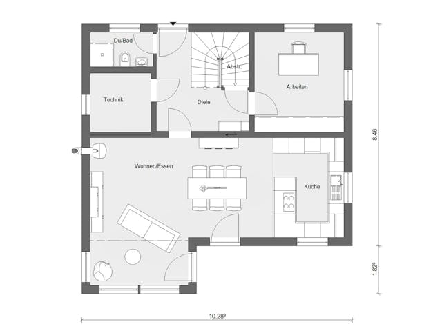 Fertighaus E 15-150.6 - Aktionshaus mit Sonneninsel von SchwörerHaus Schlüsselfertig ab 373003€, Grundriss 1