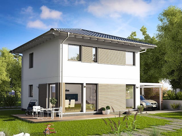 Fertighaus E 20-108.4 - Stadtvilla von SchwörerHaus Schlüsselfertig ab 313947€, Stadtvilla Außenansicht 1 Fertighaus E 20-108.4 - Stadtvilla von SchwörerHaus Schlüsselfertig ab 313947€, Stadtvilla Außenansicht 1