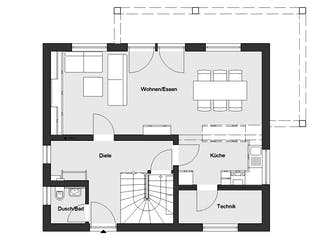 Fertighaus E 20-120.4 - Stadtvilla von SchwörerHaus Schlüsselfertig ab 317025€, Stadtvilla Grundriss 1