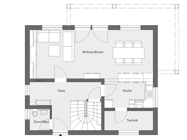 Fertighaus E 20-120.4 - Stadtvilla von SchwörerHaus Schlüsselfertig ab 323397€, Stadtvilla Grundriss 1