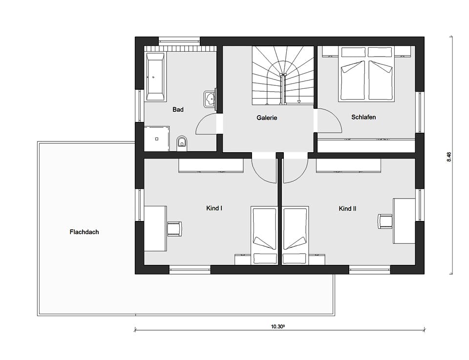 Fertighaus E 20-144.6 - Moderner Bauhausstil von SchwörerHaus Schlüsselfertig ab 335300€, Cubushaus Grundriss 2