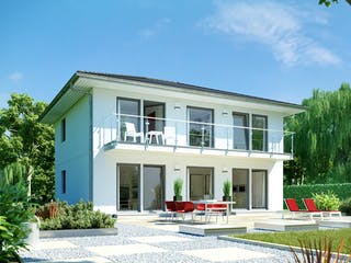 Fertighaus E 20-148.4 - Stadtvilla mit großem Balkon von SchwörerHaus Schlüsselfertig ab 396437€, Stadtvilla Außenansicht 1