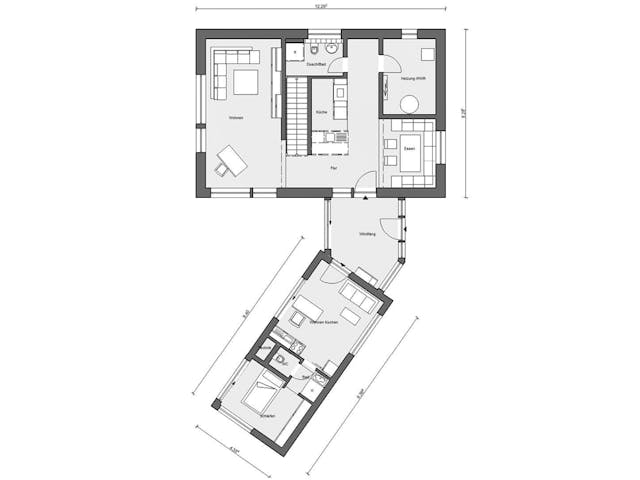 Fertighaus E 20-161.2 - Musterhaus Köln-Frechen von SchwörerHaus Schlüsselfertig ab 839243€, Satteldach-Klassiker Grundriss 1