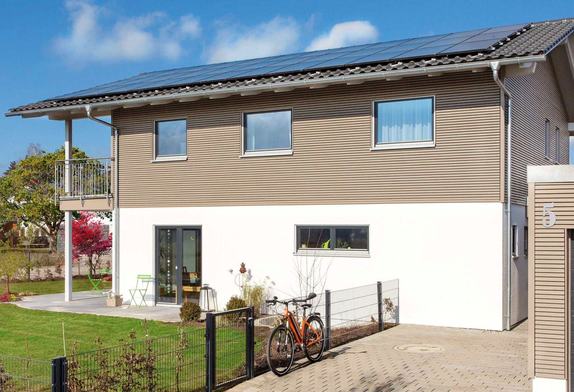 Fertighaus E 20-172.2 - Energieplus-Fertighaus von SchwörerHaus - Österreich Schlüsselfertig ab 508530€, Außenansicht 2