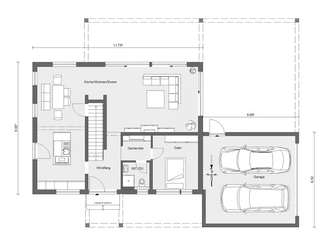 Fertighaus E 20-176.2 - Markantes Fertighaus als Kubus von SchwörerHaus Schlüsselfertig ab 541221€, Cubushaus Grundriss 1 Fertighaus E 20-176.2 - Markantes Fertighaus als Kubus von SchwörerHaus Schlüsselfertig ab 541221€, Cubushaus Grundriss 1