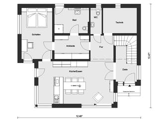 Fertighaus E 20-189.3 - Kubushaus von SchwörerHaus Schlüsselfertig ab 809369€, Cubushaus Grundriss 1