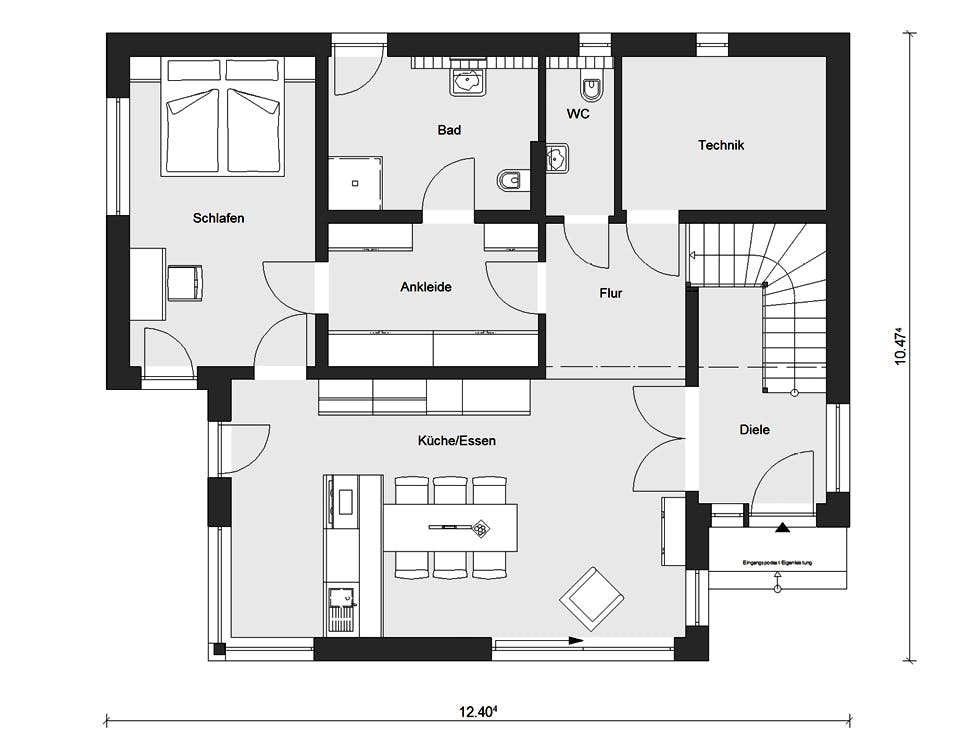 Fertighaus E 20-189.3 - Kubushaus von SchwörerHaus Schlüsselfertig ab 792100€, Cubushaus Grundriss 1