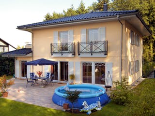 Fertighaus E 20-204.1 - Mediterrane Stadtvilla von SchwörerHaus Schlüsselfertig ab 627553€, Stadtvilla Außenansicht 1