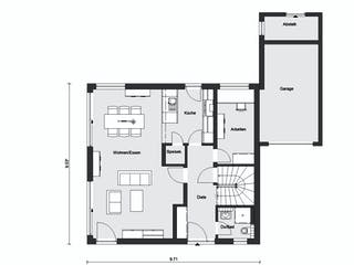 Fertighaus E 20-144.8 - Skandinavisches Holzhaus als Fertighaus von SchwörerHaus Schlüsselfertig ab 437751€, Grundriss 1